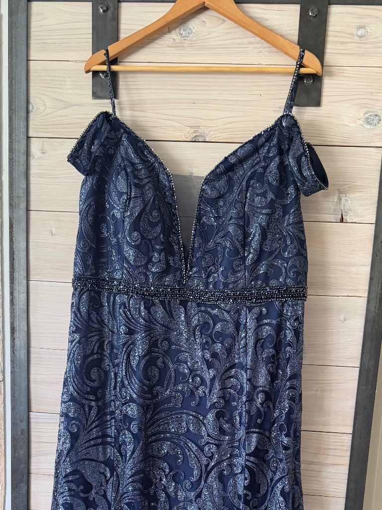 Stella Couture Gorgeous Blue Evening/Formal Beaded Gown